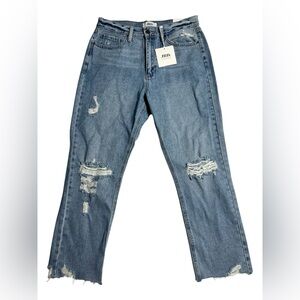 JBD Light Denim HR Girlfriend distressed Women's Jeans Size 29 NEW WITH TAGS